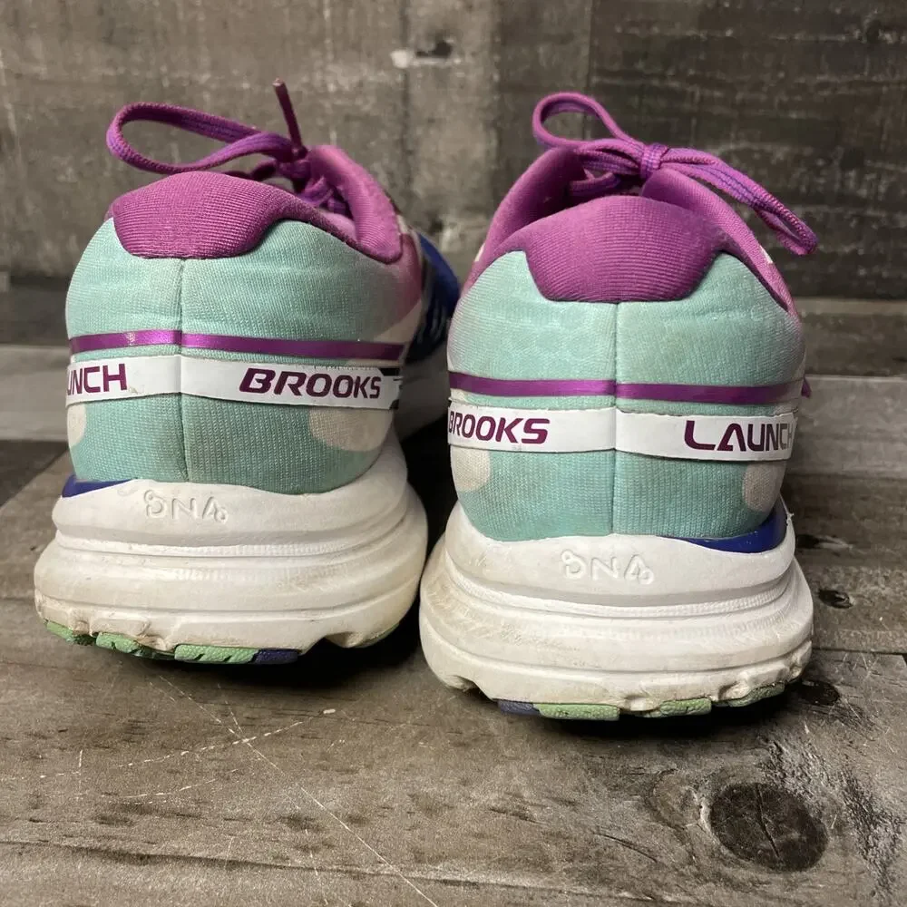 Brooks Launch 9 Lightweight Breathable Running Shoe Blue/Purple/White Womens 9